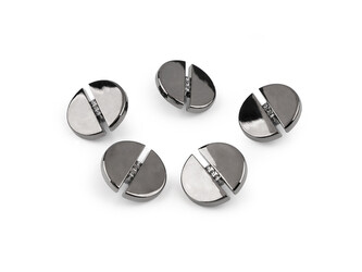 Kovový knoflík s broušenými kamínky velikost 28"; 38" - 20 ks - 1 (28") nikl černý