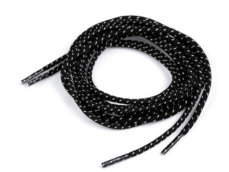 Reflexní tkaničky do bot, tenisek, mikin délka 130 cm - 10 ks - 5 černá