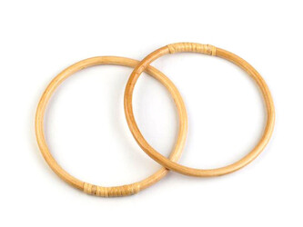 Bambusová ucha na tašky / lapač snů Ø15; 17 cm - 1 ks - 1 (15 cm) bambus světlý