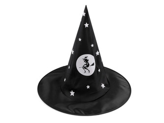 Karnevalový klobouk čarodějnický - pavučina, lebka, netopýr, dýně, čarodějnice - 1 ks - 10 černá čarodějnice