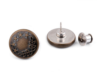 Riflový knoflík odnímatelný velikost 32" - 20 ks - 1 staromosaz