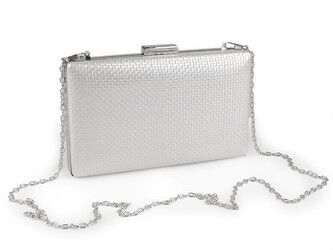 Kabelka - psaníčko metalické - 1 ks - 1 stříbrná světlá stříbrná