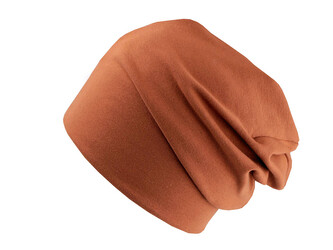 Bavlněná čepice / nákrčník unisex - 1 ks - 29 hnědá koňak čepice