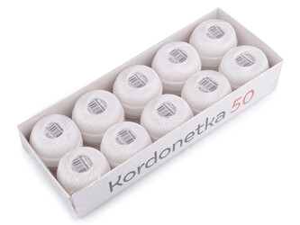 Příze Kordonetka 20 g - 10 ks - 8002/50 bílá