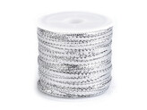 Stuha s lurexem šíře 3 mm vánoční - 1 ks - 1 stříbrná