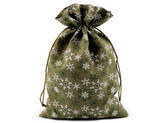 Vánoční dárkový pytlík vločky 20x30 cm - 10 ks - 4 zelená