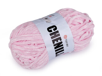 Pletací žinylková příze Chenille 100 g - 1 ks - 11 (550) růžová sv.
