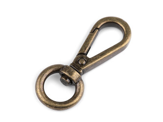 Kovová karabina s obrtlíkem průvlek 12 mm - 10 ks - 4 staromosaz