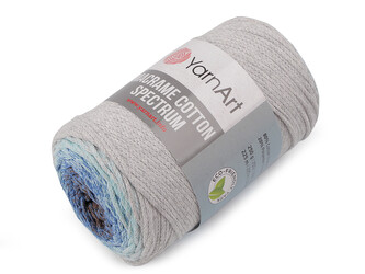 Pletací příze Macrame Cotton Spectrum 250 g - 1 ks - 5 (1304) šedá nejsvětlejší modrá