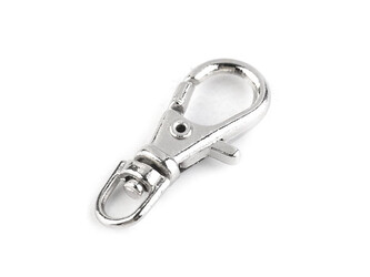 Kovová karabinka s obrtlíkem průvlek 4 mm - 50 ks - 1 nikl
