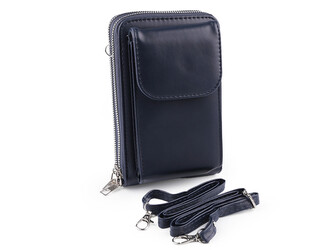 Peněženka s kapsou na mobil přes rameno crossbody 11x18 cm - 1 ks - 4 modrá tmavá Peněženka s kapsou na mobil přes rameno crossbody 11x18 cm - 1 ks - 4 modrá tmavá