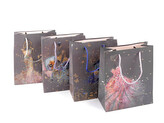 Dárková taška s glitry silueta dívky - 4 ks - mix
