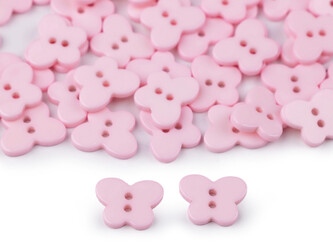 Knoflík motýl velikost 26" - 50 ks - 1 růžová sv.