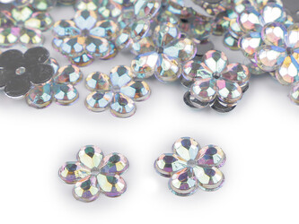 Broušený květ k našití, nalepení Ø11 mm - 500 ks - crystal AB