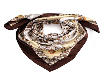 Saténový šátek 55x55 cm - 1 ks - 45 hnědá