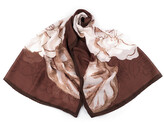 Šátek / šála s květy 80x180 cm - 1 ks - 2 hnědá
