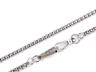 Řetízek na kabelky a mobilní telefony s karabinou délka 120 cm - 1 ks - 1 nikl