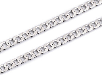 Řetízek plochý na kabelky s karabinou délka 117 cm - 1 ks - 1 nikl