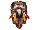 Závěsná dekorace Indiánský náčelník s rohy 60 cm - var. C