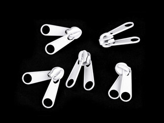 Jezdec ke spirálovým zipům oboustranný No 7 - 5 ks - 2 bílá