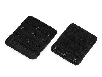 Prodloužení obvodu podprsenky bez pruženky šíře 50 mm trojřadé - 10 ks - 3 černá