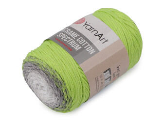 Pletací příze Macrame Cotton Spectrum 250 g - 1 ks - 4 (1326) zelená sv. šedá
