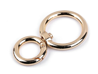 Kovová karabina s obrtlíkem průvlek 25 mm - 12 ks - 2 zlatá klasik