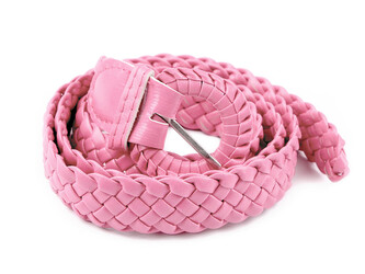 Dámský / dívčí pásek proplétaný - 1 ks - 7 růžová sv.