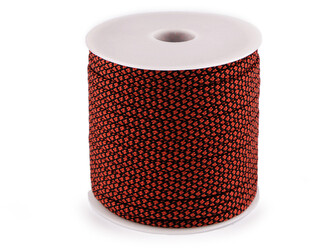 Oděvní šňůra s duší Ø4 mm - 1 ks - 5 červená černá