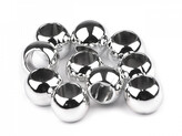 Plastové korálky Metalic s velkým průvlekem 8x10 mm - 100 ks - 1 stříbrná
