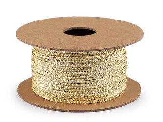 Lurexová šňůrka plochá / provázek šíře 1,2 mm vánoční - 1 ks - 3 zlatá sv.