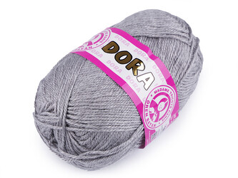 Pletací příze Dora 100 g - 1 ks - 10 (007) šedá nejsvětlejší