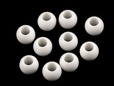 Plastové korálky matné s velkým průvlekem 10x12 mm - 700 ks - 1 (24) bílá