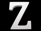 Dřevěná dekorace písmena abecedy - 20 ks - 22 "Z" bílá sněžná