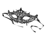 Karnevalová maska - škraboška krajková - 1 ks - černá
