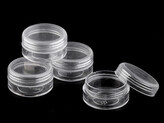 Plastová dóza 4x2,1 cm šroubovací - 4 ks - transparent