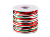 Saténová šňůra Ø2 mm duhová - 1 ks - 5 multikolor vánoční
