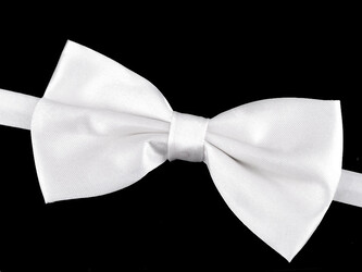 Saténový párty motýlek jednobarevný - 1 ks - 7 bílá mléčná