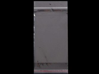PP sáček s lepicí klopou a závěsem 13x22cm - 100 ks - transparent