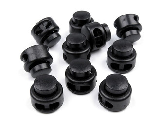 Brzdičky s dvěmi dírkami 13x15 mm kulaté - 10 ks - 2 černá Brzdičky s dvěmi dírkami 13x15 mm kulaté - 10 ks - 2 černá