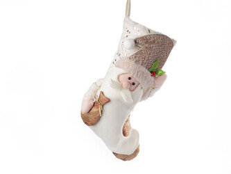 Mikulášská / vánoční punčocha 25x50 cm - 1 ks - 1 krémová nejsvět.