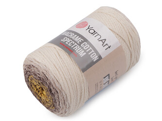 Pletací příze Macrame Cotton Spectrum 250 g - 1 ks - 1 (1301) režná světlá žlutá