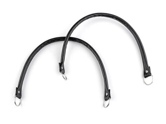 Koženková ucha na tašky délka 48-50 cm - 2 ks - 4 černá nikl
