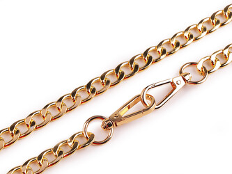 Řetízek na kabelky a mobilní telefony s karabinou délka 114 cm - 1 ks - 2 zlatá klasik