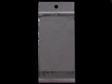 PP sáček s lepicí klopou a závěsem 10x22 cm - 100 ks - transparent
