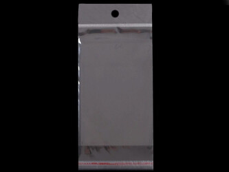 PP sáček s lepicí klopou a závěsem 10x22 cm - 100 ks - transparent