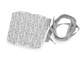 Dárková krabička s mašlí 6,3x9 cm - 50 ks - 1 bílá stříbrná