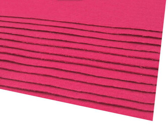 Látková dekorativní plsť / filc 20x30 cm - 12 ks - 5 (F13) růžová malinová