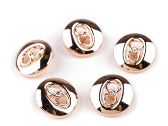 Kovový knoflík velikost 28"; 36" - 20 ks - 4 (36") růžové zlato