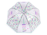 Dívčí průhledný vystřelovací deštník jednorožec - 1 ks - 3 mint